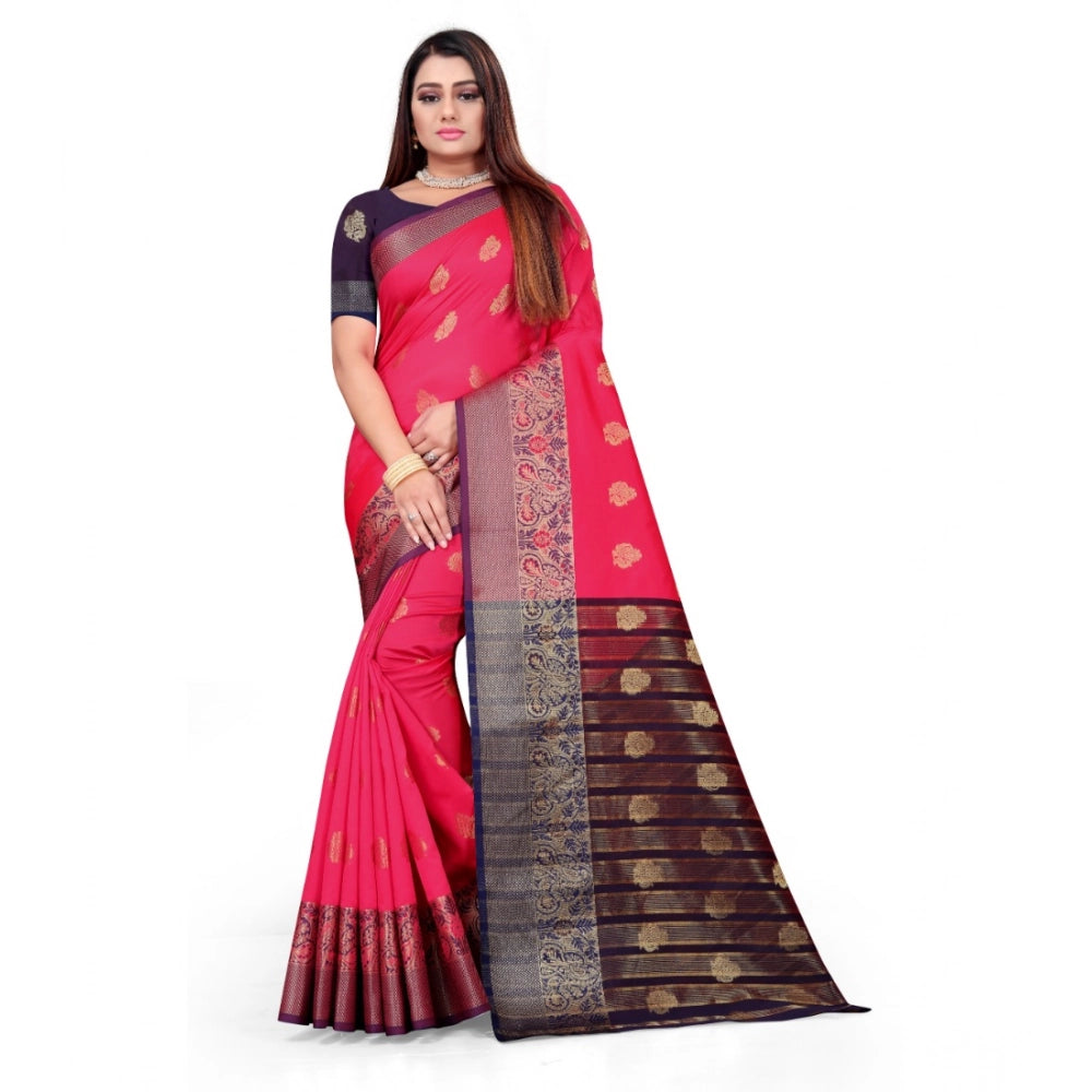 Seduva Women's Silk Blend Woven Saree With Unstitched Blouse 5.5Mtr (Multicolor)