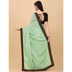 Seduva Women's Chiffon Self Design Saree With Unstitched Blouse 5.5Mtr (Light Green)