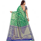 Seduva Women's Jacquard Woven Saree With Unstitched Blouse 5.5Mtr (Green)