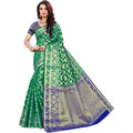 Seduva Women's Jacquard Woven Saree With Unstitched Blouse 5.5Mtr (Green)
