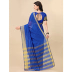 Seduva Women's Cotton Silk Striped Saree With Unstitched Blouse 5.5Mtr (Multicolor)