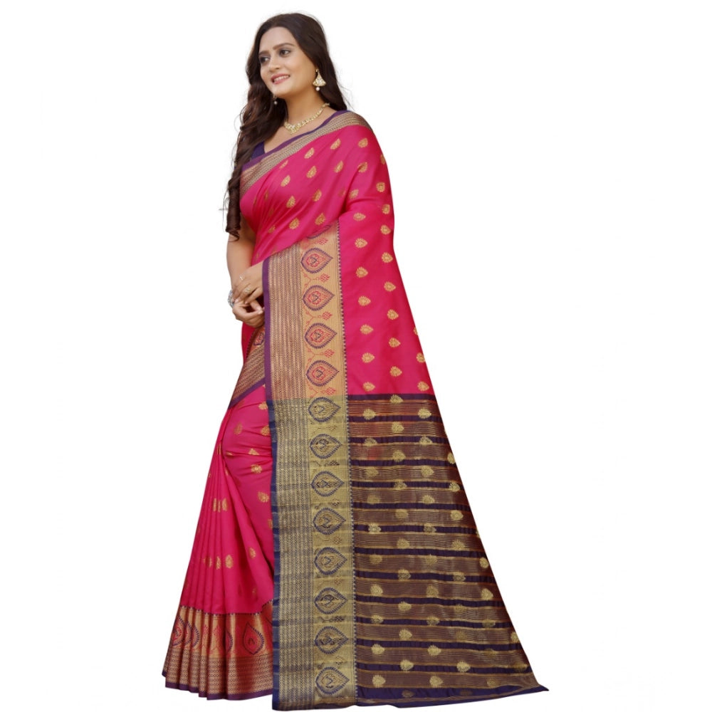 Seduva Women's Silk Blend Woven Saree With Unstitched Blouse 5.5Mtr (Multicolor)