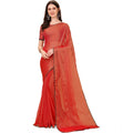 Seduva Women's Silk Blend Embellished Saree With Unstitched Blouse 5.5Mtr (Red)