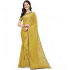 Seduva Women's Silk Blend Embellished Saree With Unstitched Blouse 5.5Mtr (Mustard)