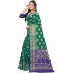 Seduva Women's Jacquard Woven Saree With Unstitched Blouse 5.5Mtr (Green)