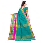 Seduva Women's Jacquard Woven Saree With Unstitched Blouse 5.5Mtr (Dark Green)