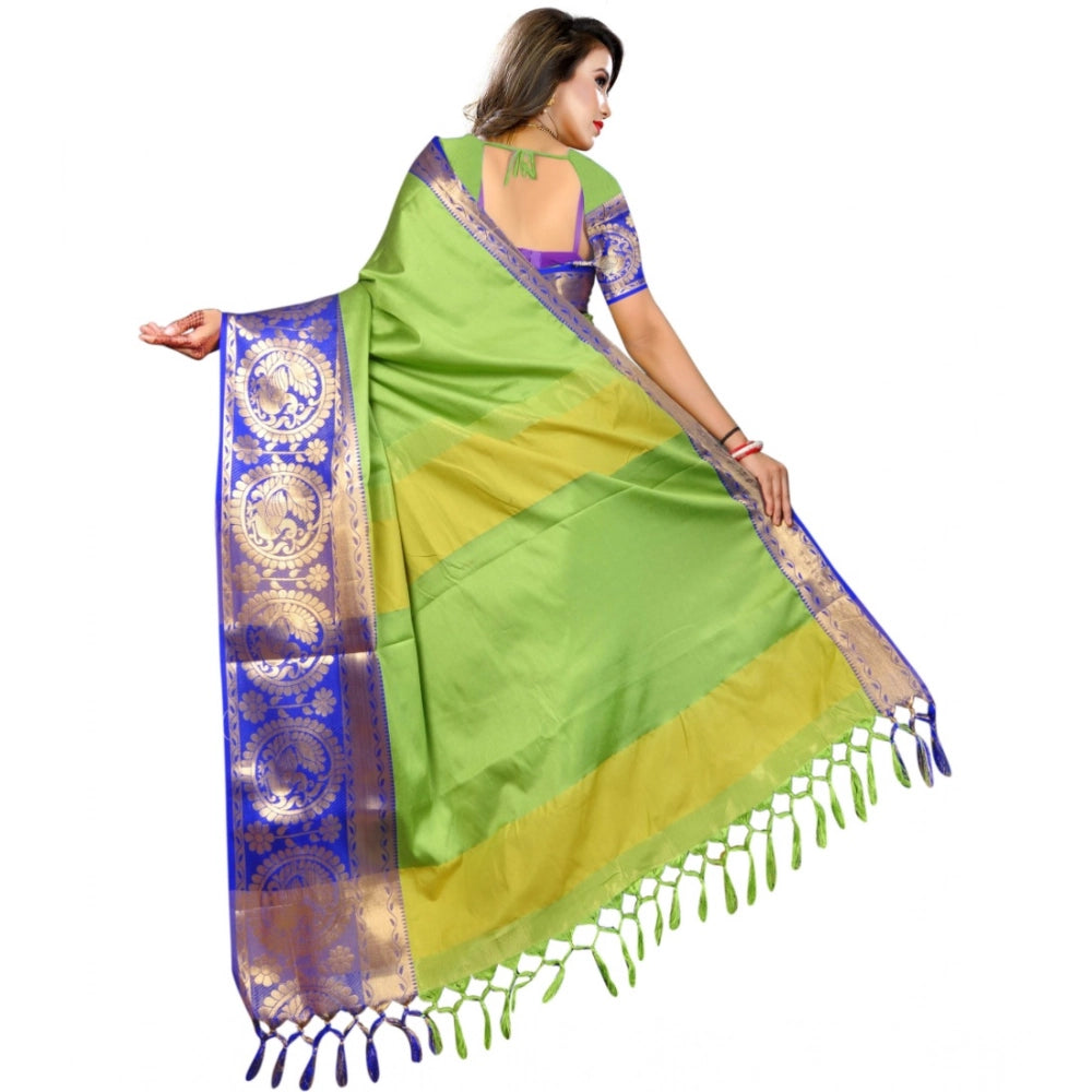 Seduva Women's Jacquard Woven Saree With Unstitched Blouse 5.5Mtr (Green)