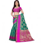 Seduva Women's Jacquard Woven Saree With Unstitched Blouse 5.5Mtr (Light Green)