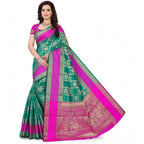 Seduva Women's Jacquard Woven Saree With Unstitched Blouse 5.5Mtr (Light Green)