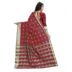 Seduva Women's Silk Blend Woven Saree With Unstitched Blouse 5.5Mtr (Red)