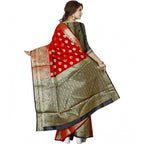 Seduva Women's Jacquard Woven Saree With Unstitched Blouse 5.5Mtr (Red)