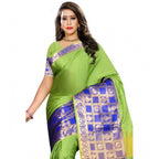 Seduva Women's Jacquard Woven Saree With Unstitched Blouse 5.5Mtr (Green)