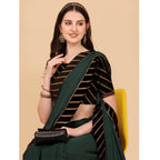 Seduva Women's Chiffon Self Design Saree With Unstitched Blouse 5.5Mtr (Grey)