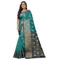 Seduva Women's Silk Blend Woven Saree With Unstitched Blouse 5.5Mtr (Dark Blue-Green)