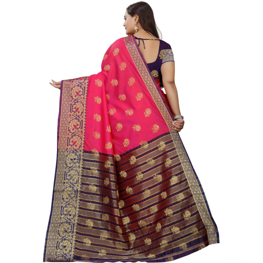 Seduva Women's Silk Blend Woven Saree With Unstitched Blouse 5.5Mtr (Multicolor)