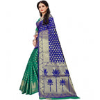 Seduva Women's Jacquard Woven Saree With Unstitched Blouse 5.5Mtr (Green)