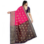 Seduva Women's Silk Blend Woven Saree With Unstitched Blouse 5.5Mtr (Purple-Pink)