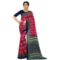 Seduva Women's Georgette Floral Print Saree With Unstitched Blouse 5.5Mtr (Pink)