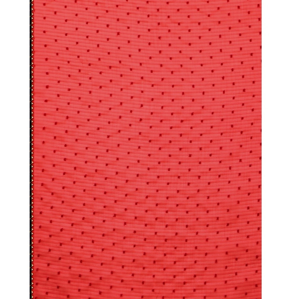 Seduva Women's Silk Blend Embellished Saree With Unstitched Blouse 5.5Mtr (Red)