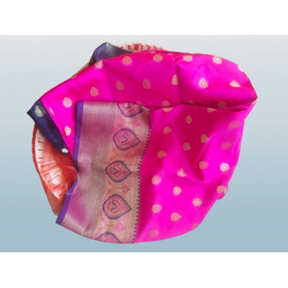 Seduva Women's Silk Blend Woven Saree With Unstitched Blouse 5.5Mtr (Pink)