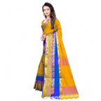 Seduva Women's Jacquard Woven Saree With Unstitched Blouse 5.5Mtr (Yellow)