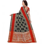 Seduva Women's Jacquard Woven Saree With Unstitched Blouse 5.5Mtr (Red-Black)