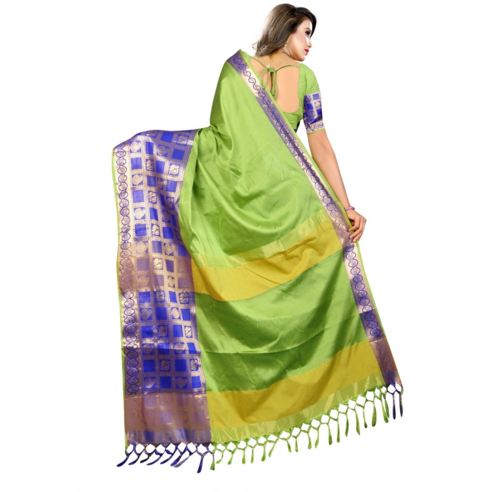 Seduva Women's Jacquard Woven Saree With Unstitched Blouse 5.5Mtr (Green)