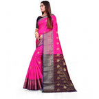 Seduva Women's Silk Blend Woven Saree With Unstitched Blouse 5.5Mtr (Pink)