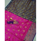 Seduva Women's Silk Blend Woven Saree With Unstitched Blouse 5.5Mtr (Pink)