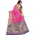 Seduva Women's Jacquard Woven Saree With Unstitched Blouse 5.5Mtr (Pink)