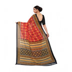 Seduva Women's Georgette Floral Print Saree With Unstitched Blouse 5.5Mtr (Red)