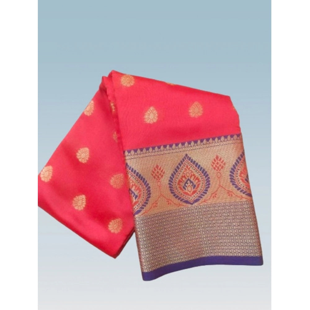 Seduva Women's Silk Blend Woven Saree With Unstitched Blouse 5.5Mtr (Red)
