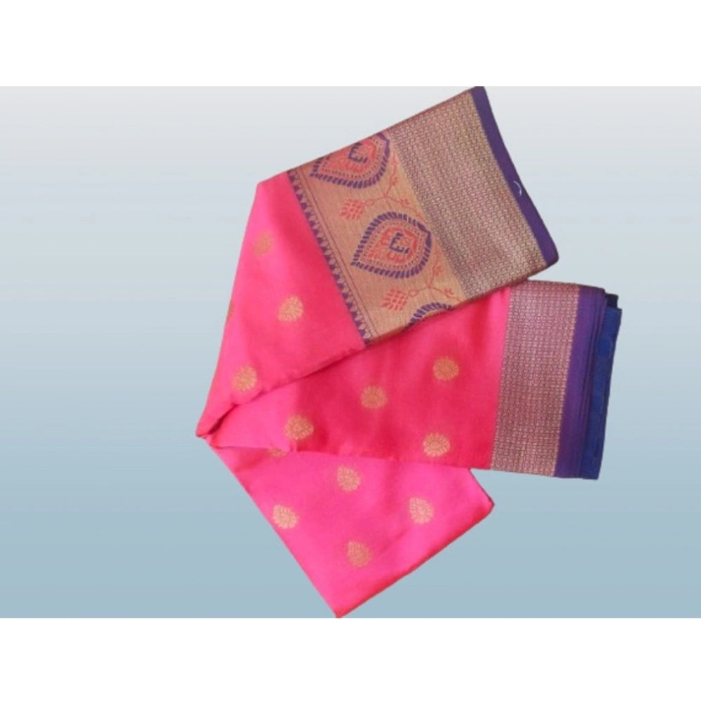 Seduva Women's Silk Blend Woven Saree With Unstitched Blouse 5.5Mtr (Pink)