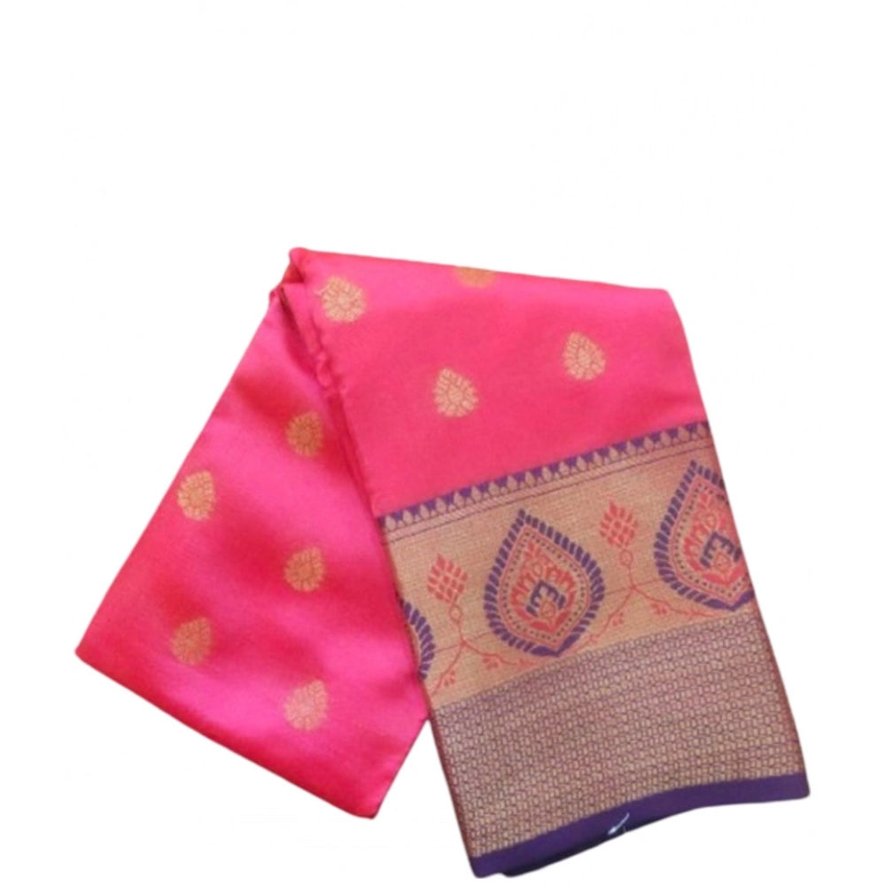 Seduva Women's Silk Blend Woven Saree With Unstitched Blouse 5.5Mtr (Pink)