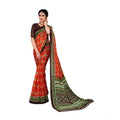 Seduva Women's Georgette Floral Print Saree With Unstitched Blouse 5.5Mtr (Red)