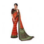 Seduva Women's Georgette Floral Print Saree With Unstitched Blouse 5.5Mtr (Red)
