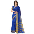 Seduva Women's Cotton Silk Striped Saree With Unstitched Blouse 5.5Mtr (Multicolor)