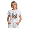 Seduva Women's Polyester Solid Printed Round Neck Half Sleeve T-shirt (White)