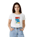 Seduva Women's Polyester Solid Printed Round Neck Half Sleeve T-shirt (White)
