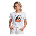 Seduva Women's Polyester Solid Printed Round Neck Half Sleeve T-shirt (White)