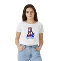 Seduva Women's Polyester Solid Printed Round Neck Half Sleeve T-shirt (White)