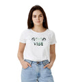 Seduva Women's Polyester Solid Printed Round Neck Half Sleeve T-shirt (White)