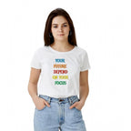 Seduva Women's Polyester Solid Printed Round Neck Half Sleeve T-shirt (White)