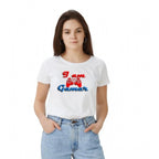 Seduva Women's Polyester Solid Printed Round Neck Half Sleeve T-shirt (White)