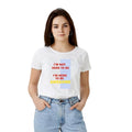 Seduva Women's Polyester Solid Printed Round Neck Half Sleeve T-shirt (White)