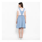 Seduva Women's Denim Solid Sleeveless Above Knee Dress (Blue)