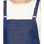 Seduva Women's Denim Solid Shoulder Straps Above Knee Dress (Blue)
