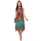 Seduva Women's Polyester Floral Sleeveless Below Knee Dress (Multicolor)