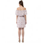 Seduva Women's Rayon Floral Half Sleeve Above Knee Dress (Multicolor)