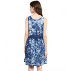Seduva Women's Denim Tie &amp; Dye Sleeveless Above Knee Dress (Blue)